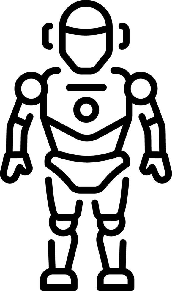 A linear icon showing future soldier character vector