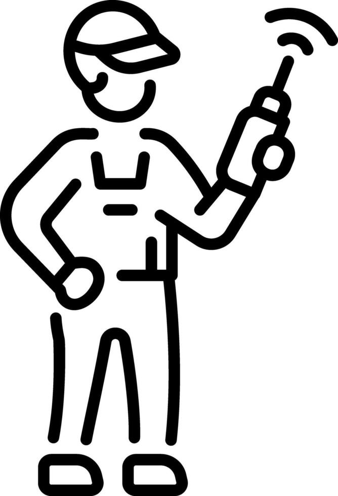 A line style icon of walkie talkie vector
