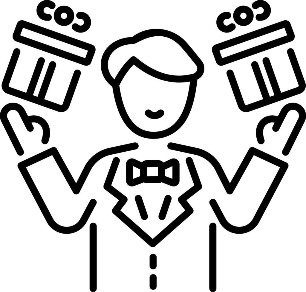 A linear style icon of presents vector