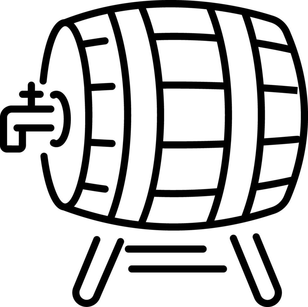 A line style icon of wine barrel vector