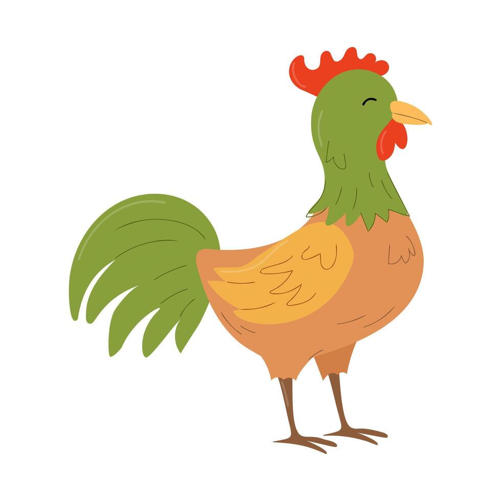 Cute rooster on white background vector