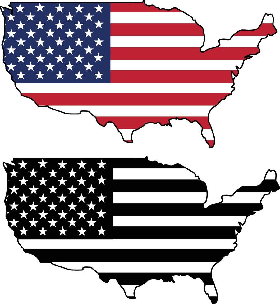 Usa Map Design with USA Flag On White Background vector