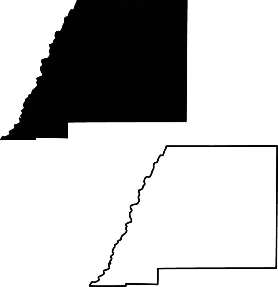 Map of Attala County Mississippi USA Silhouette Flat And Outline Design vector