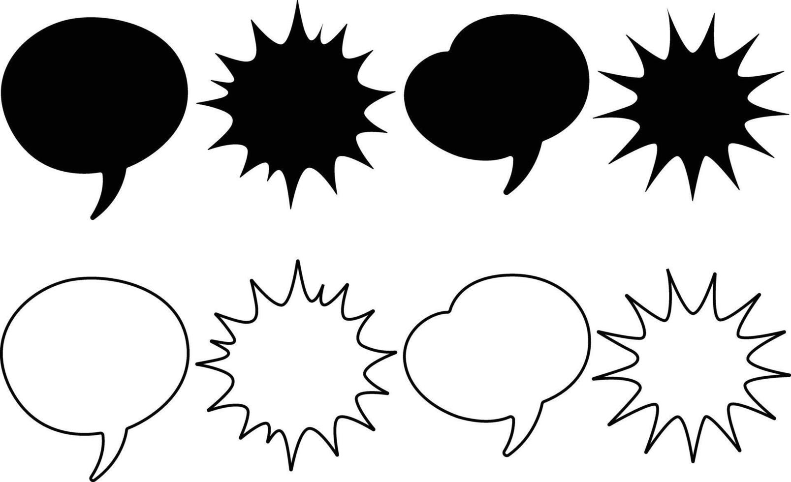 Comic Boom Silhouette Flat And Outline Design vector