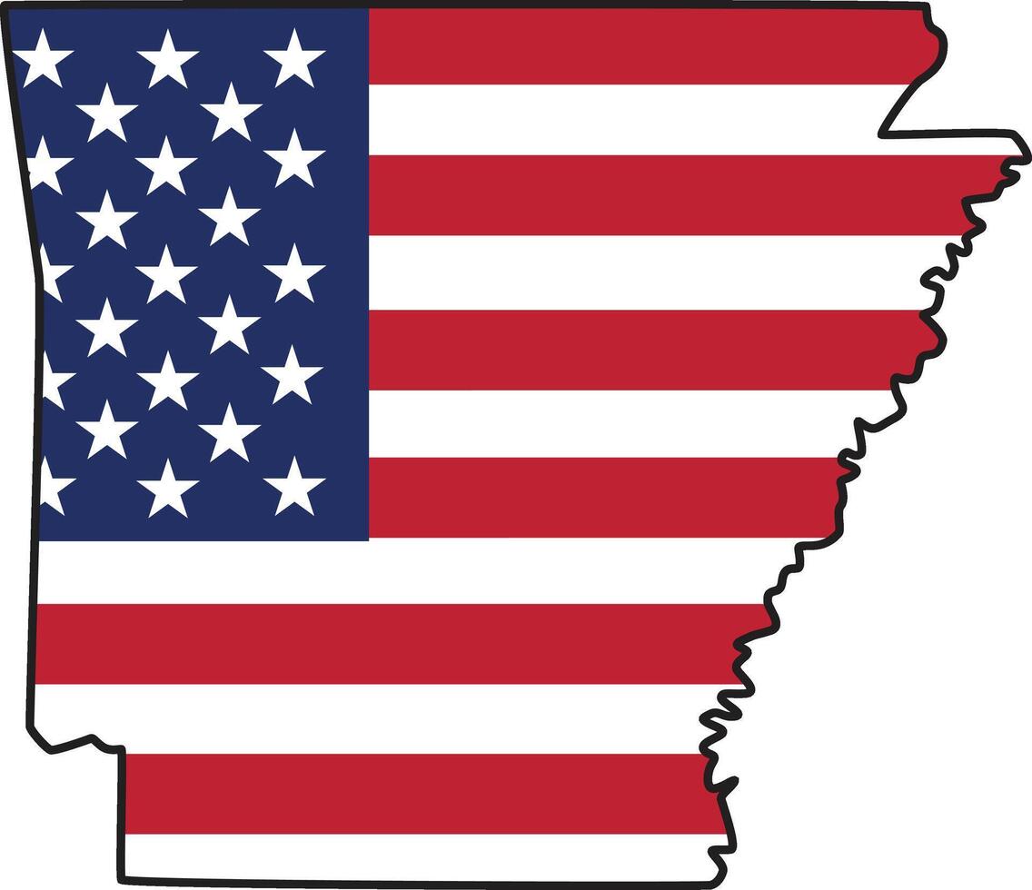 Map of ArkansasState Design with USA Flag vector