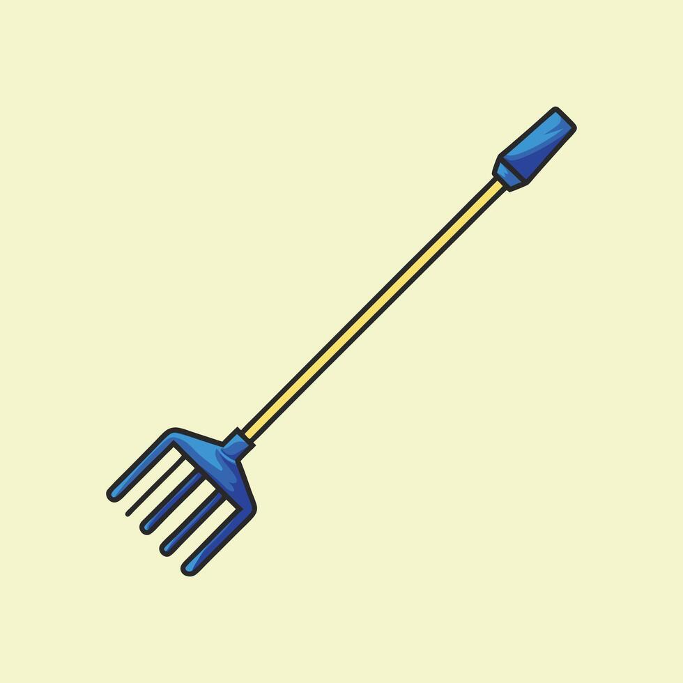 rake tool plastic garden tools vector
