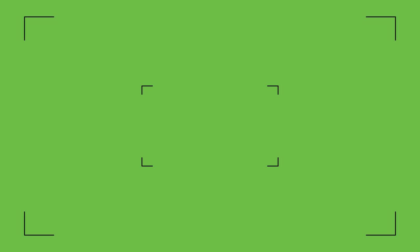 Green Screen with Camera Focus Overlay VFX Motion Tracking Markers. vector