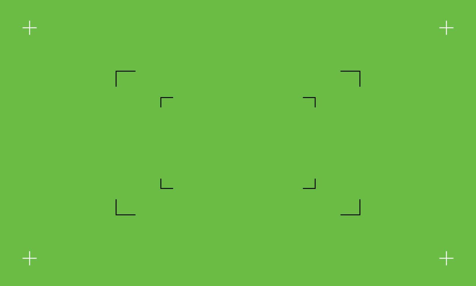 Green Screen with VFX Motion Tracking Markers Camera Focus Overlay. vector