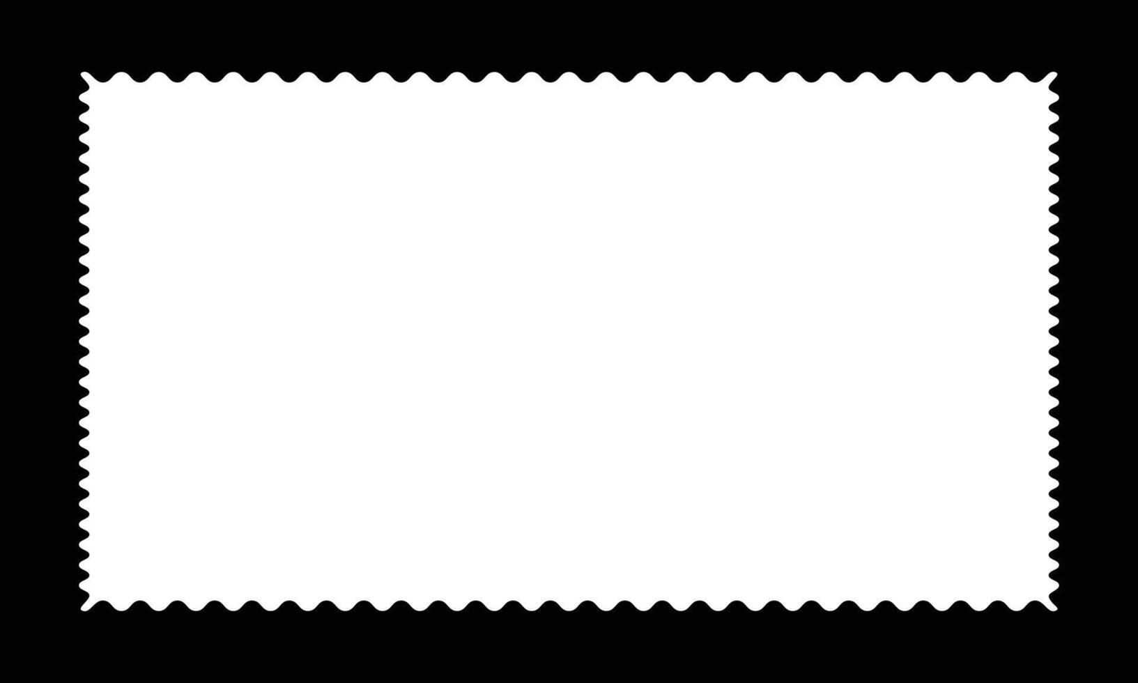 Rectangle shape with Wavy Borders and Undulated Inside Edges. vector