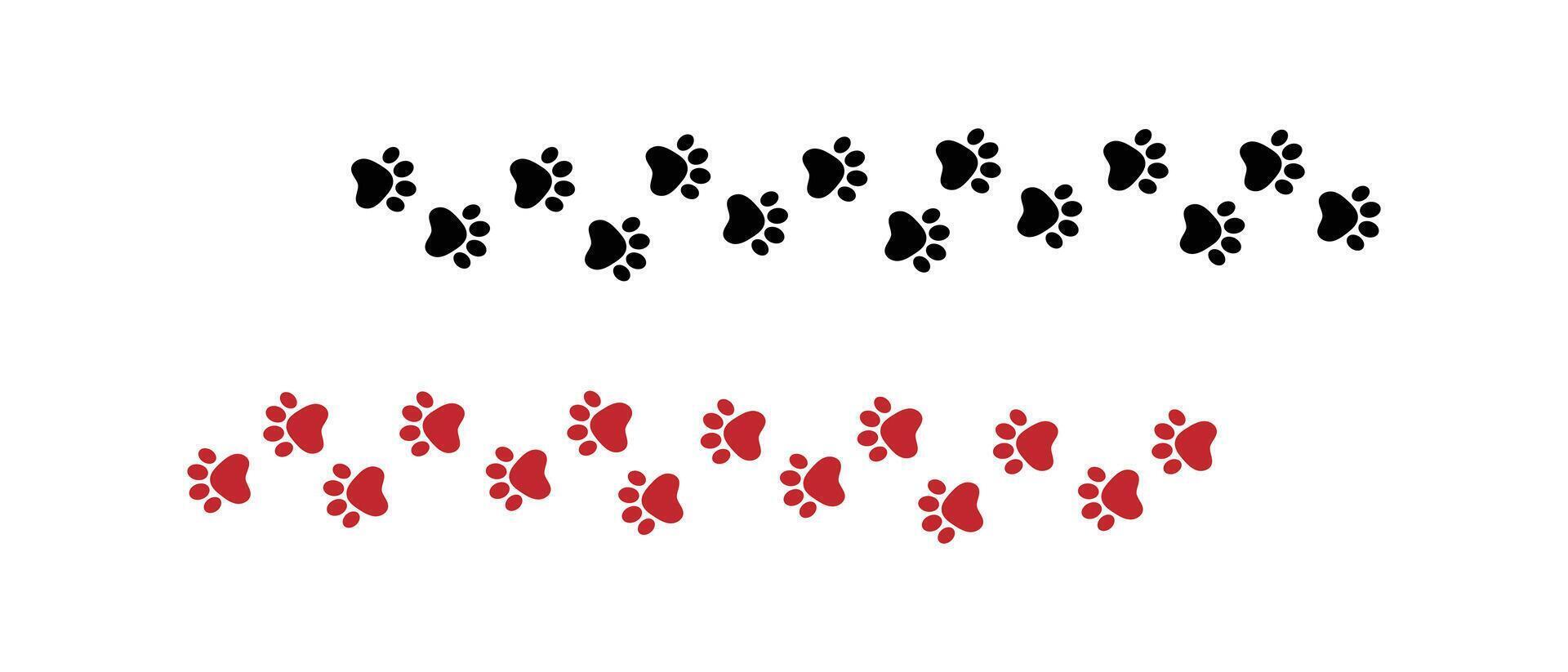 Paw Prints Left and Right Animal or Dog. Paw Prints Background. vector