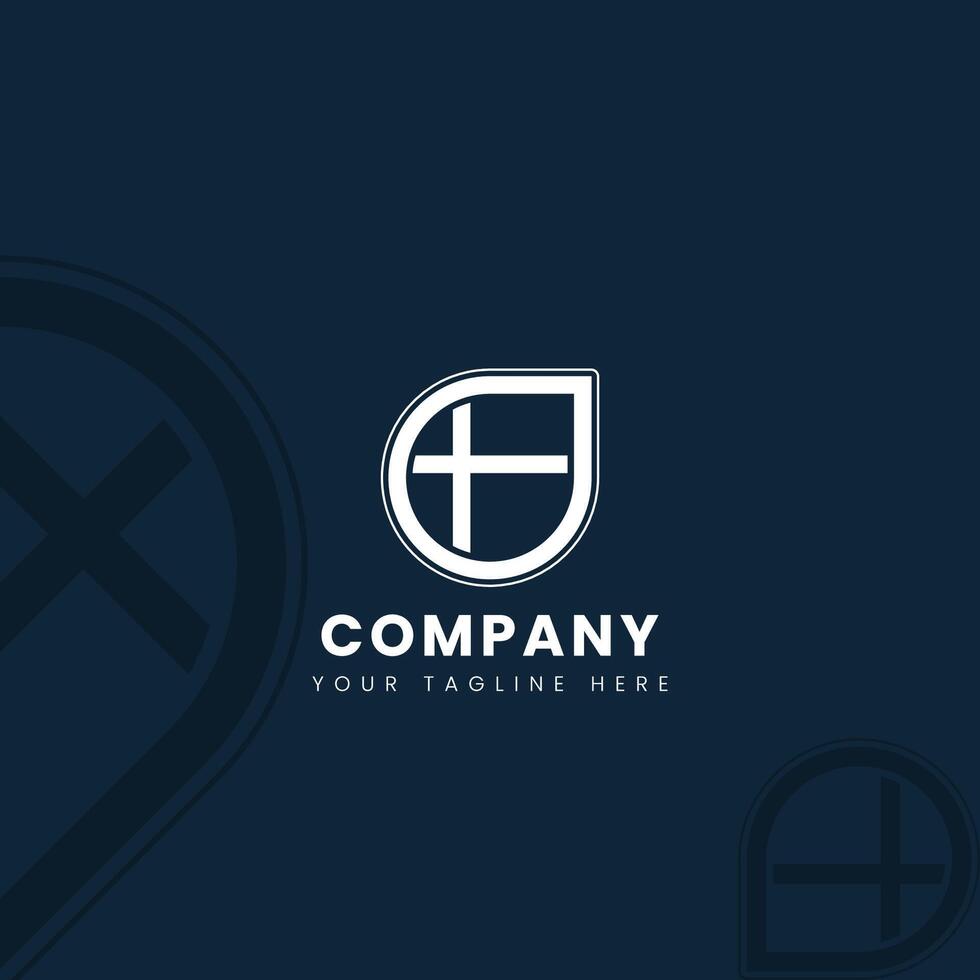 Modern Drop Cross Logo Design for Medical Healthcare and Christian Business Identity Branding vector