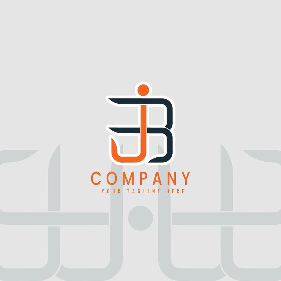 Modern JB Initial Logo with Abstract Person Silhouette for Business, Branding, or Corporate Identity vector