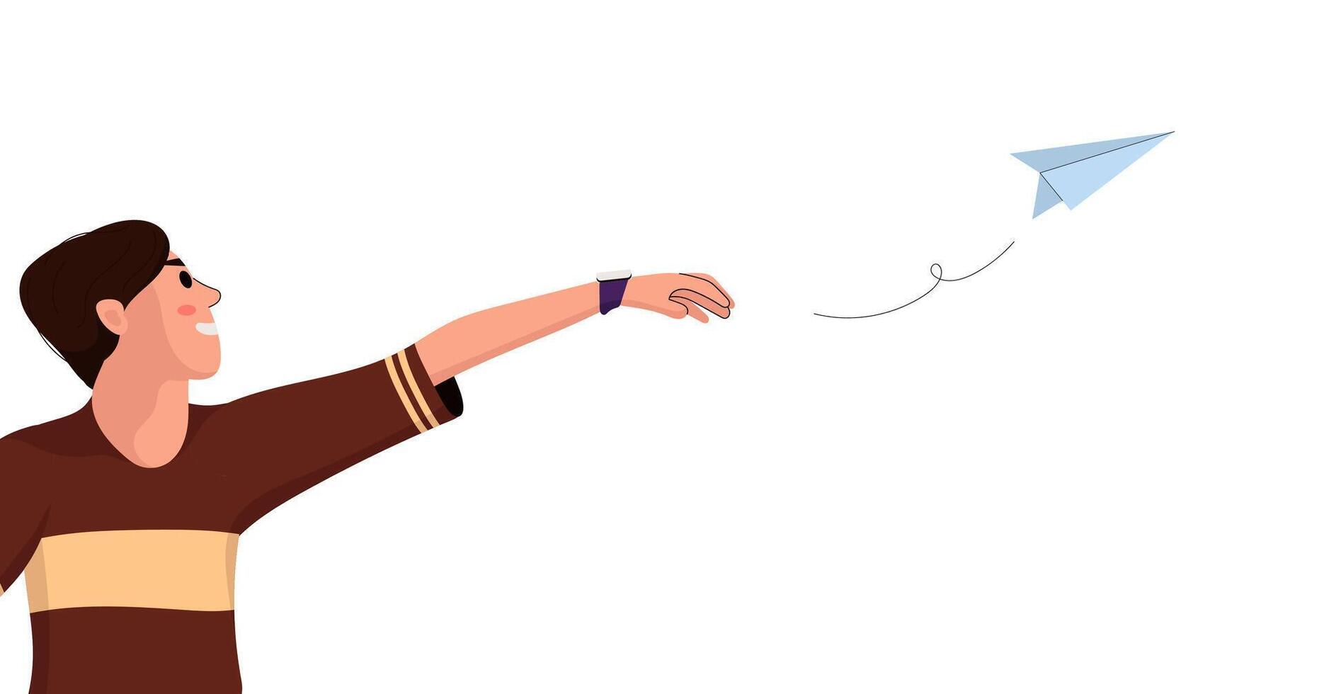Men Sending Paper Plane vector