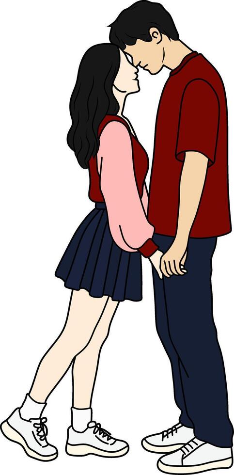 Romantic Couple Standing Close vector