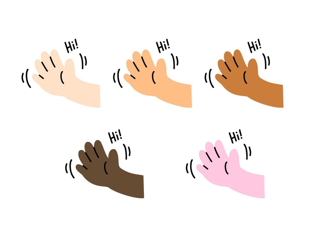 Color Skin Hello Emoji Collection vector