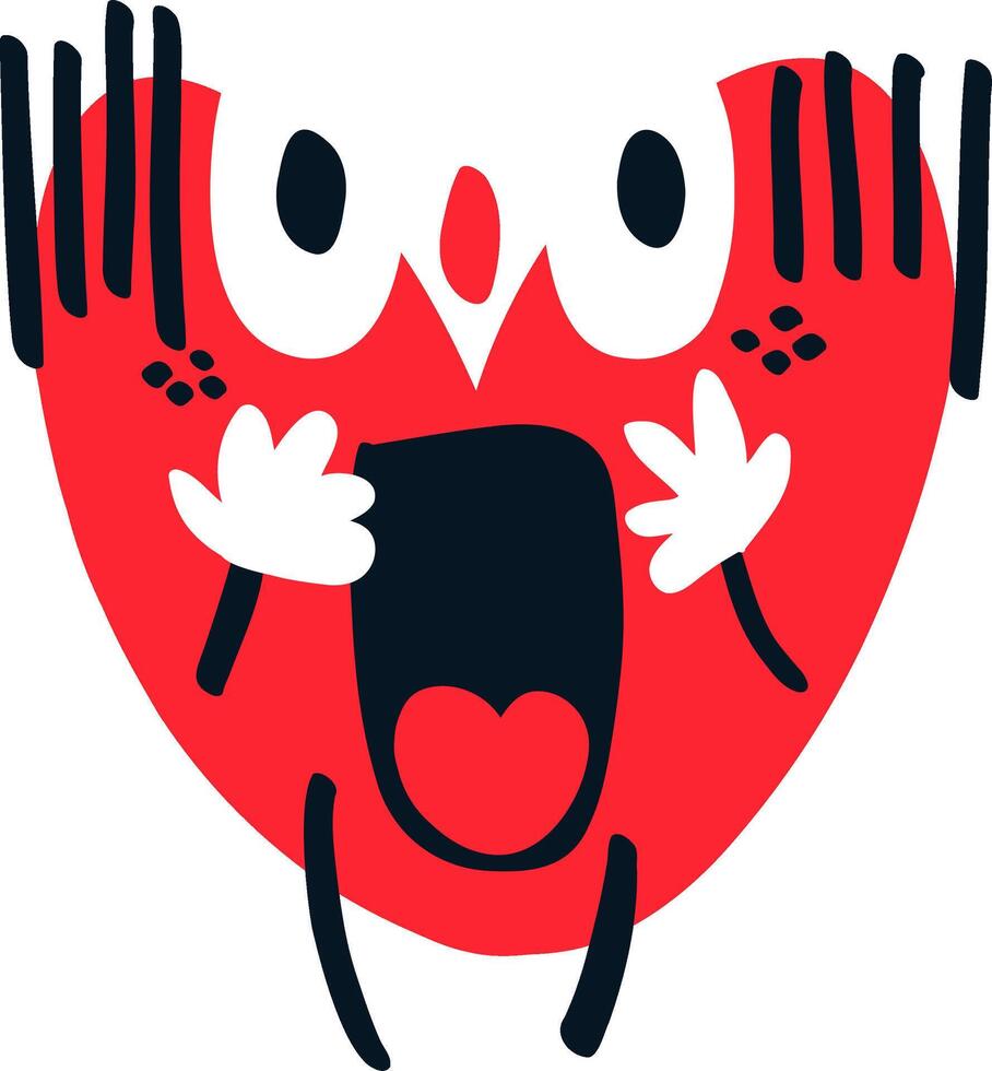Crying Love Mascot Digital Sticker vector