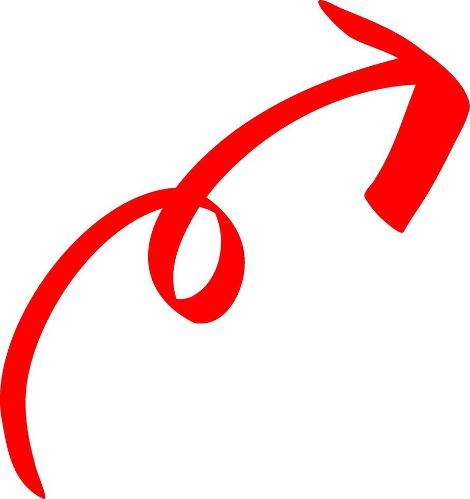 Red Arrow Mark in Hand Drawn Ink vector