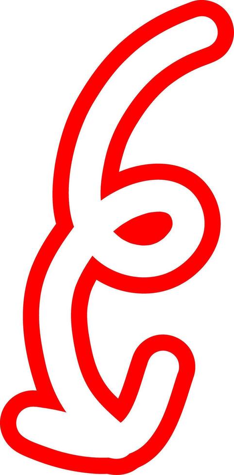 Red Outline Arrow With Comic Style vector