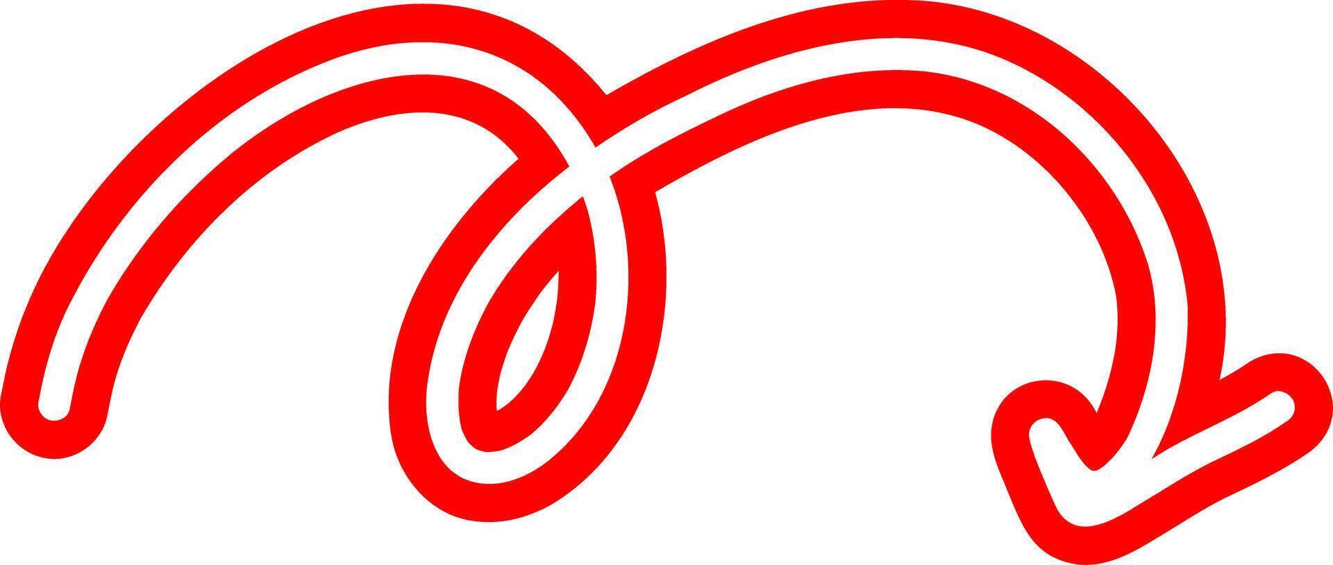 Hand Drawn Red Arrow Shape vector