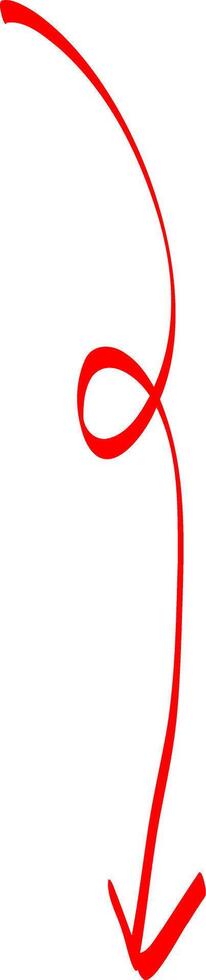 Rough Sketch of Red Ink Arrow vector