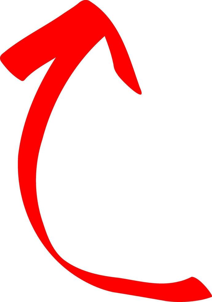 Thin Red Ink Arrow Drawing vector