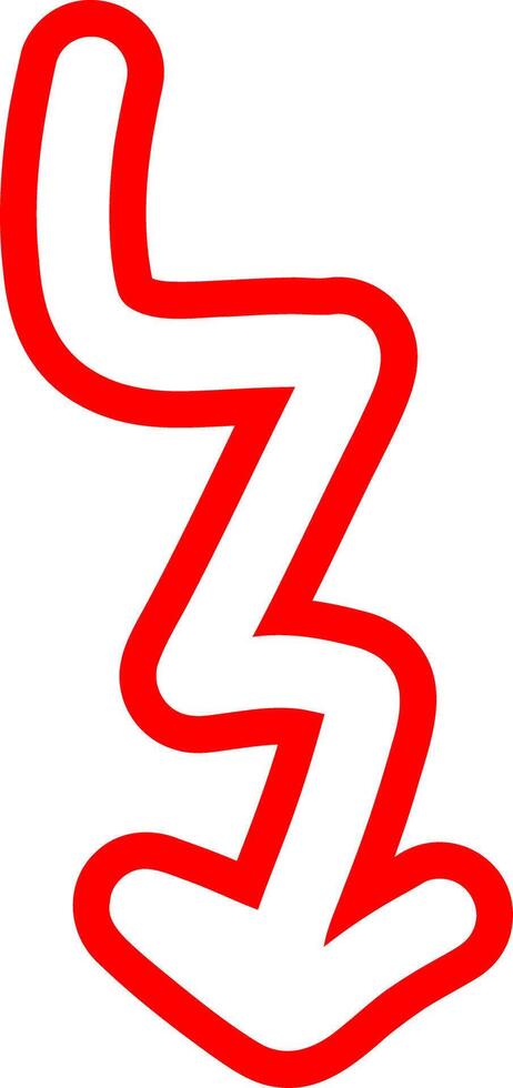 Outlined Red Arrow With Rough Strokes vector