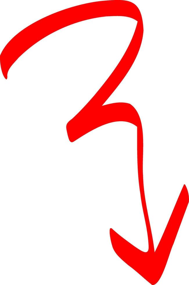 Simple Red Arrow with Ink Pen vector