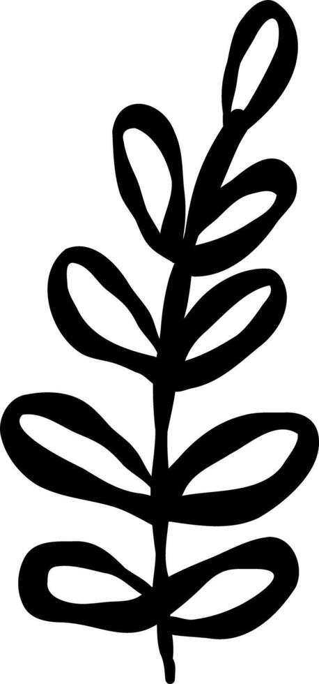 Hand Drawn Bold Floral Leafs Design vector