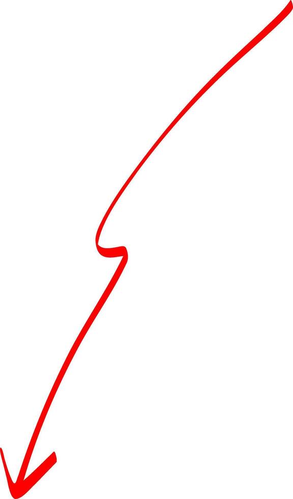 Handmade Red Arrow in Stabillo Style vector