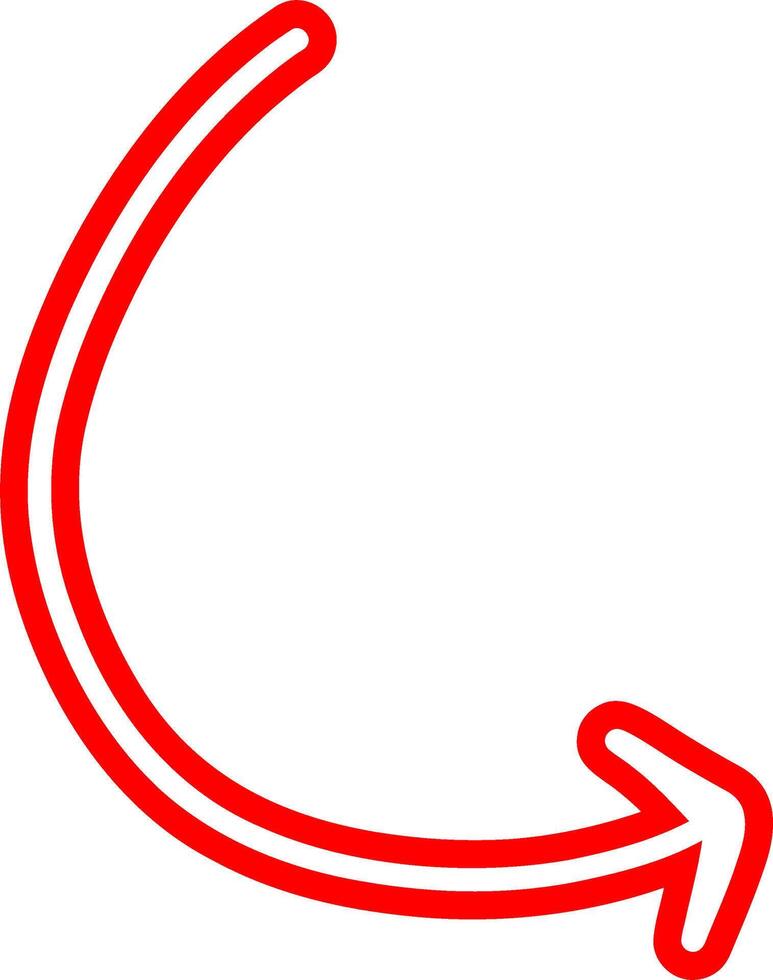 Red Arrow Outline Style vector