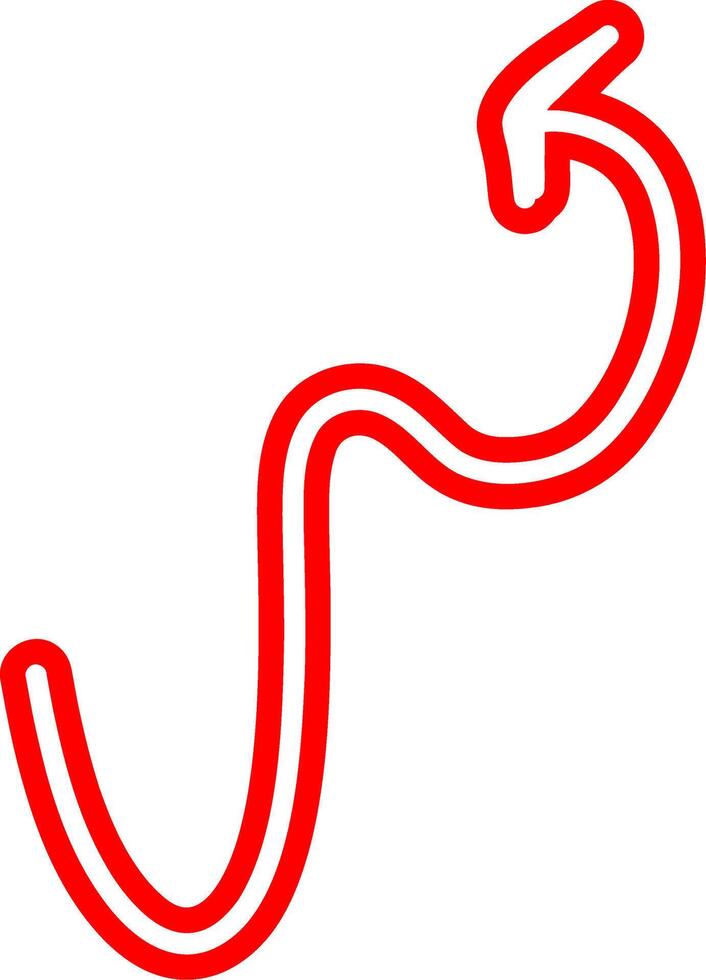 Doodle Red Arrow In Outline vector