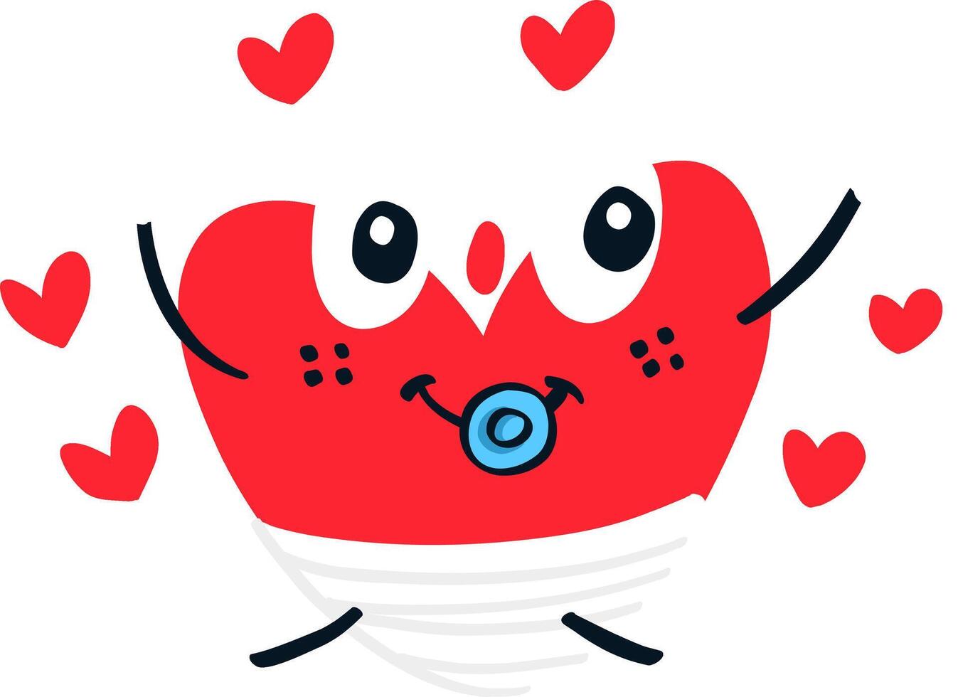 Love Mascot Stickers With Many Expressions vector