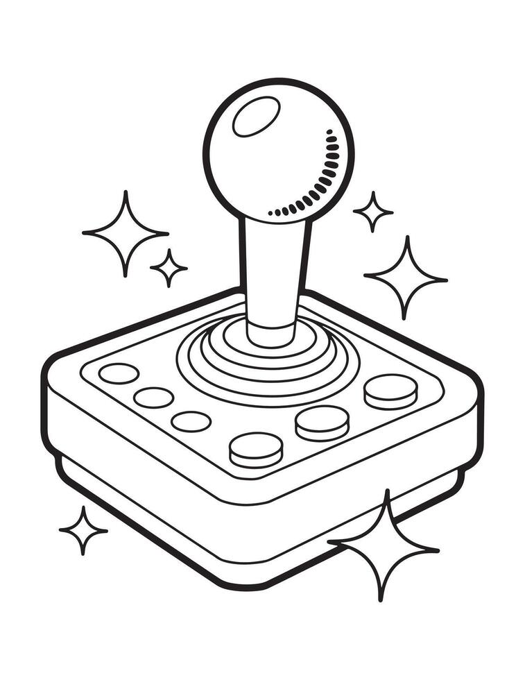 Retro Arcade Joystick Game Controller Drawing vector