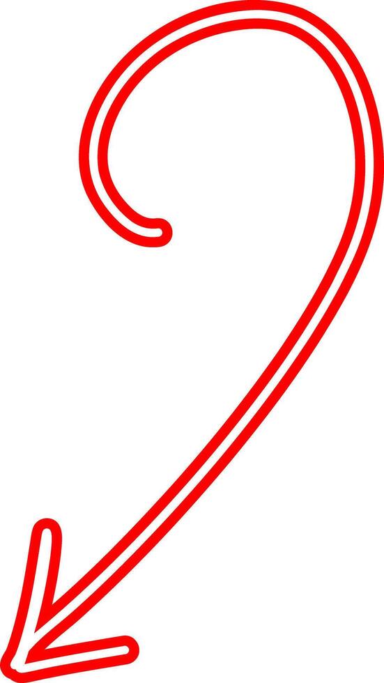 Cartoon Style Red Arrow Outline vector