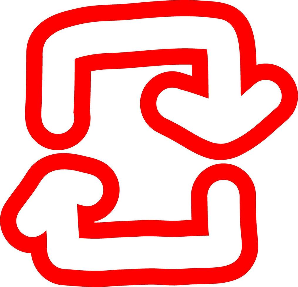 Red Outline Arrow Design Element vector