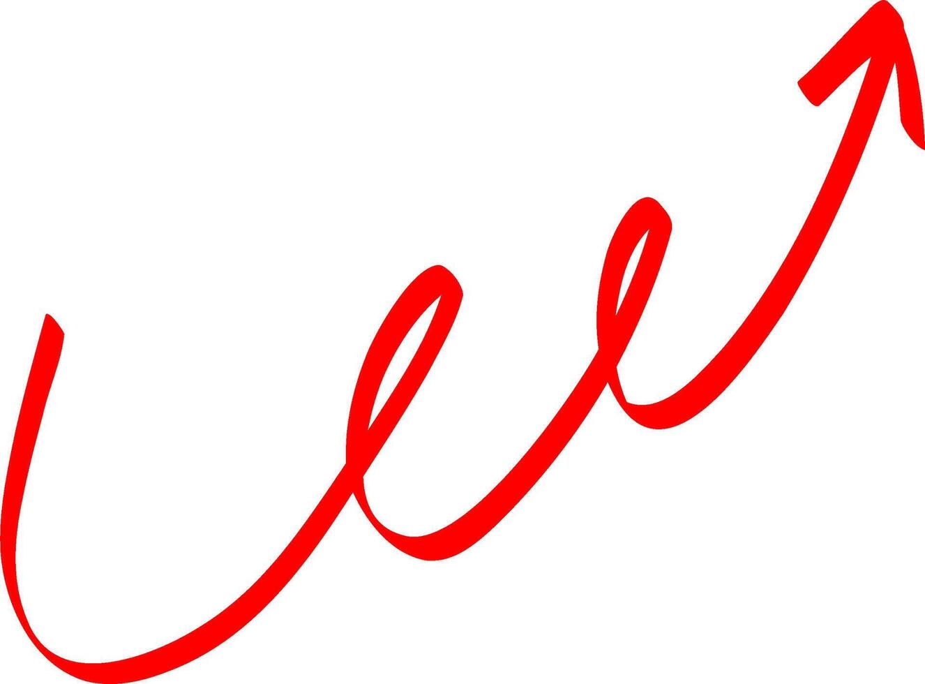 Hand Rendered Red Arrow Marker Art vector