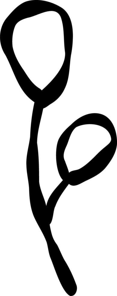 Hand Drawn Floral Leafs Black White vector