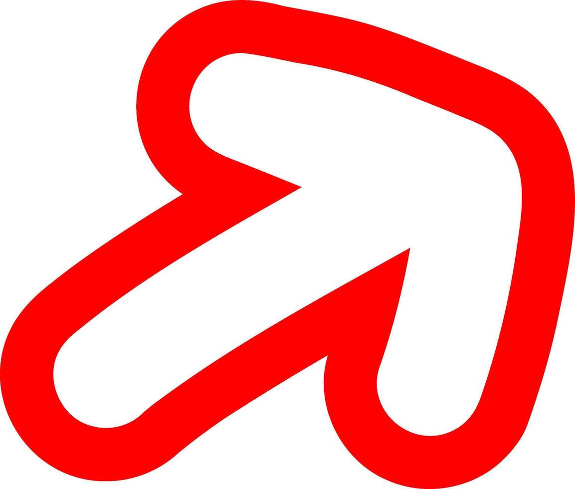 Hand Drawn Red Outline Arrow Graphic vector