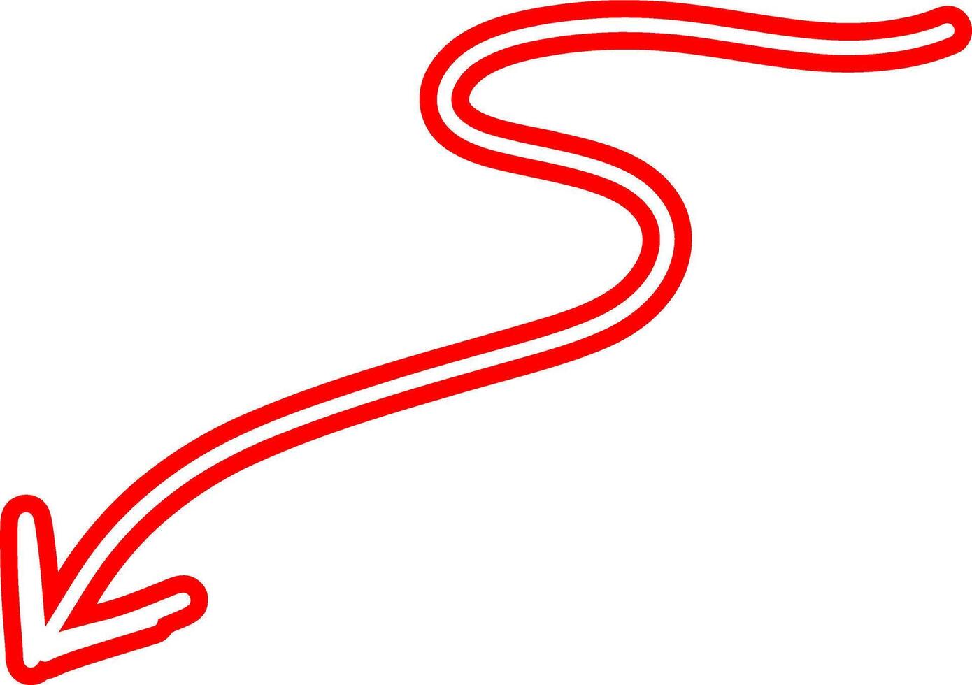 Minimalist Red Arrow Hand Drawn vector