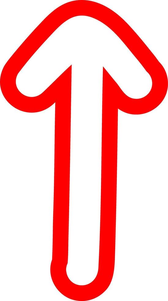 Red Outline Curved Arrow Graphic vector