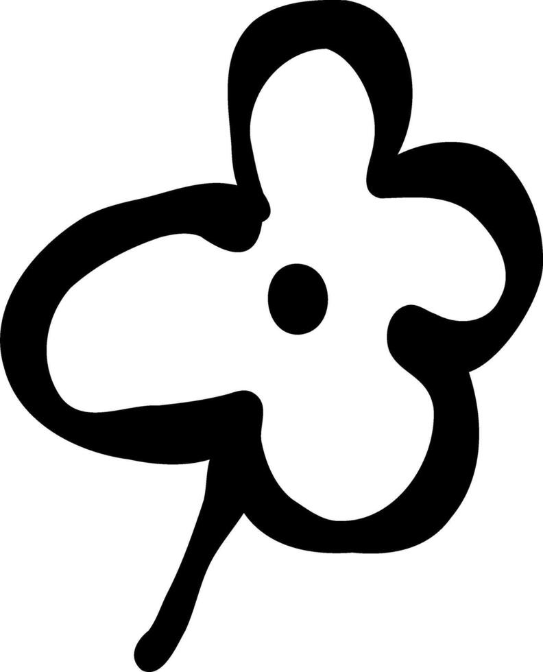 Flower Leafs Floral Cute Hand Drawn Ink vector
