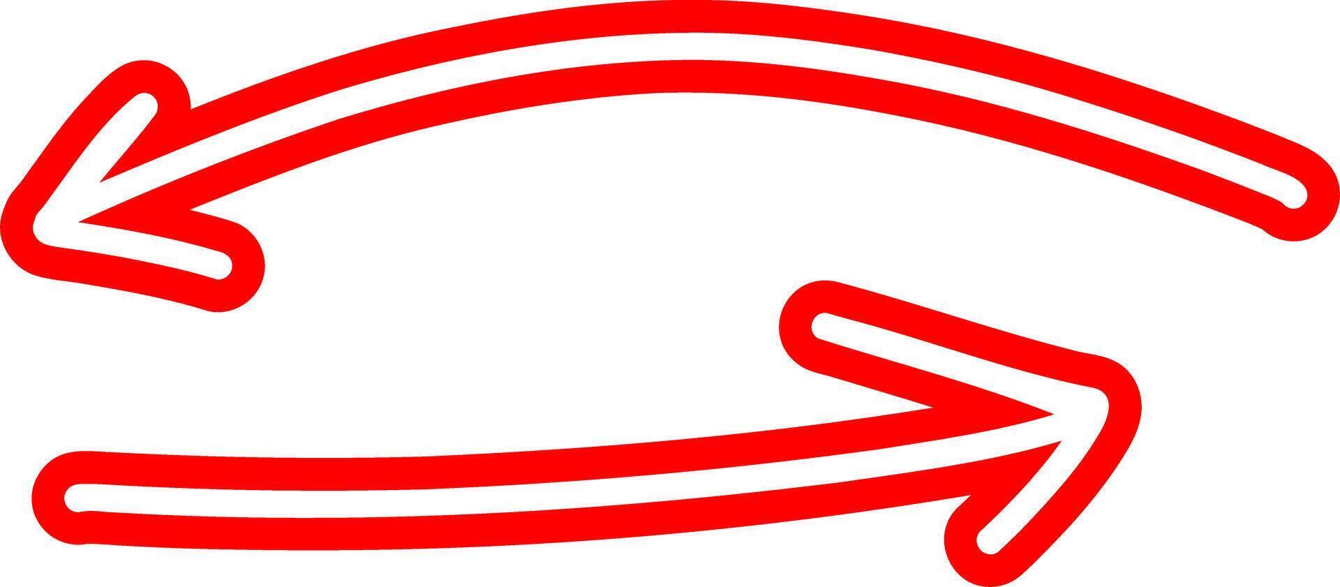Doodle Style Red Arrow Outline vector