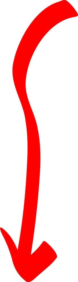 Hand Crafted Red Ink Arrow Drawing vector