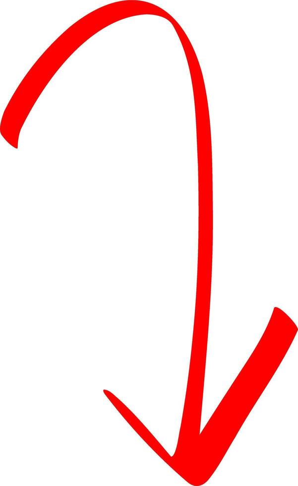 Hand Drawn Arrow Tip in Red Ink vector