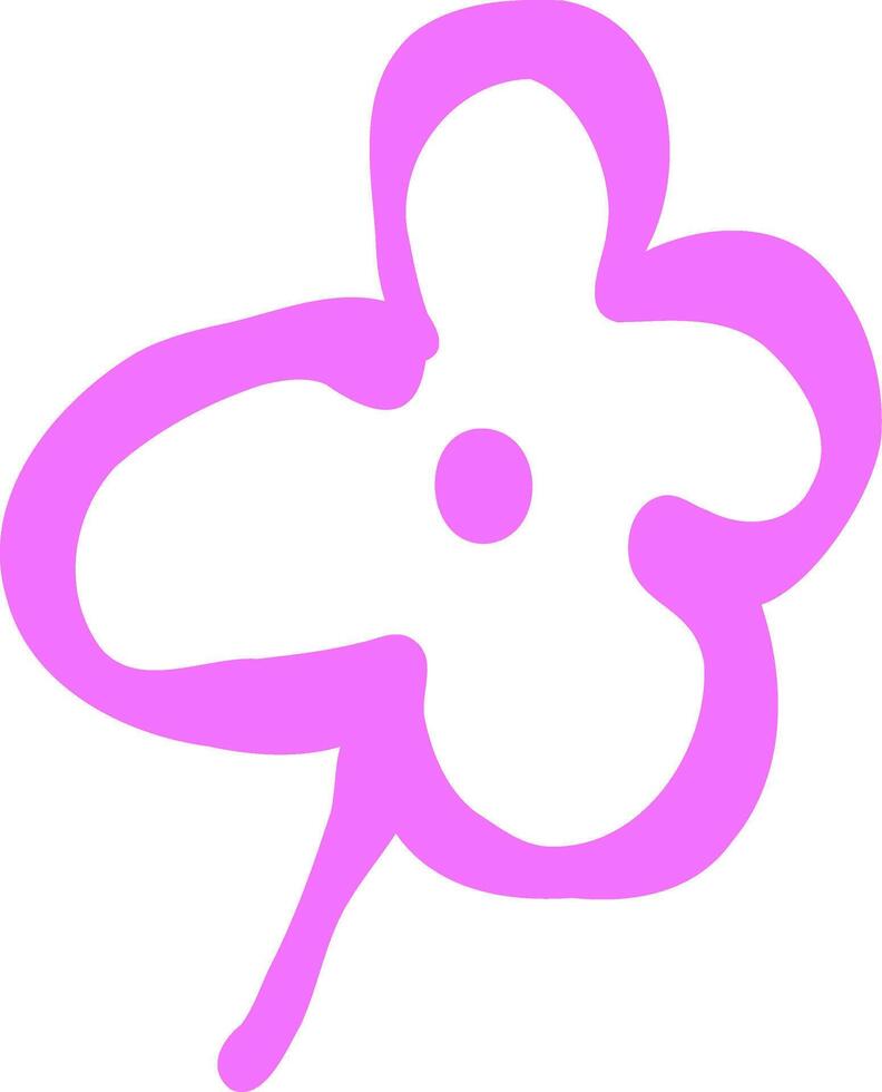 Flower Leafs Hand Drawn Neon Colors vector