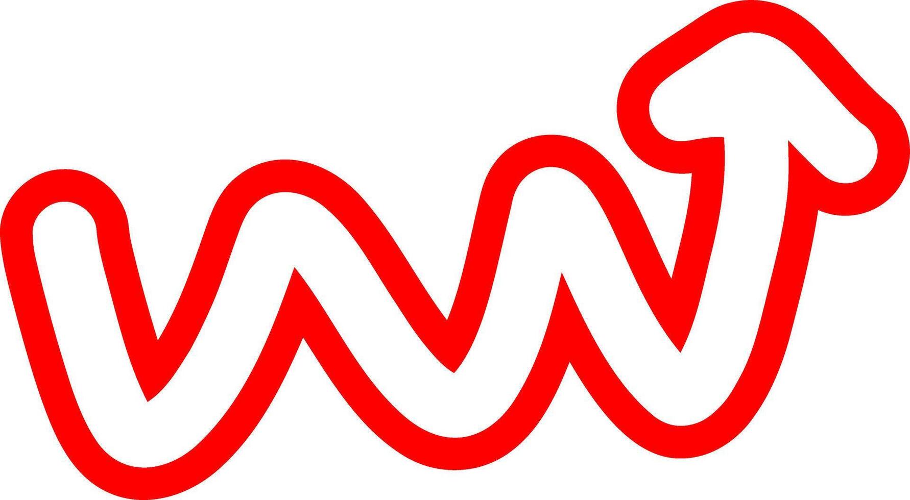 Red Outline Arrow With Rough Details vector