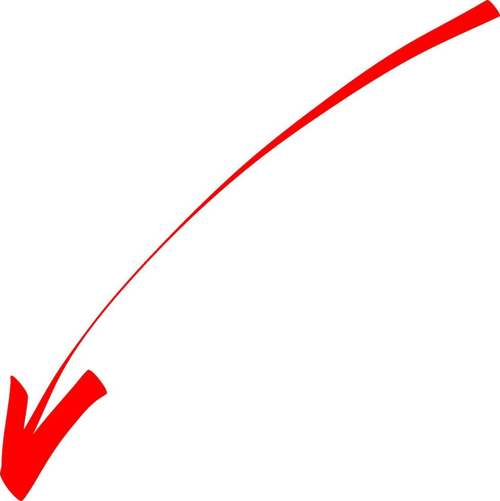 Fine Line Red Arrow Sketch vector