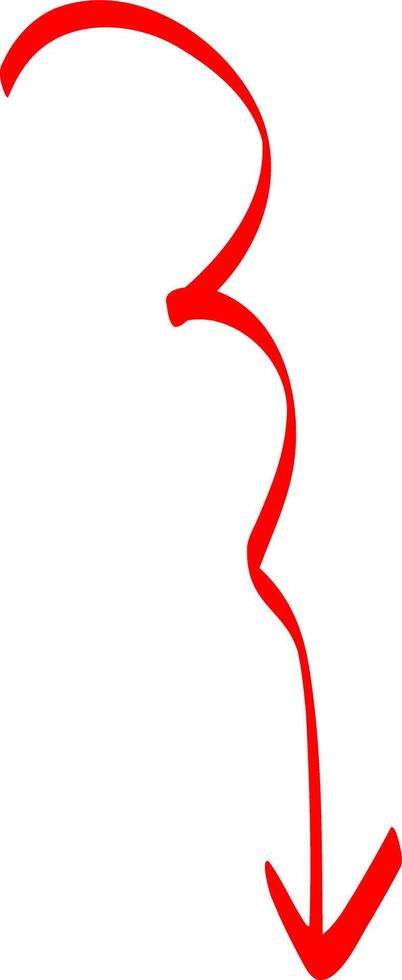 Hand Drawn Red Ink Arrow Design vector