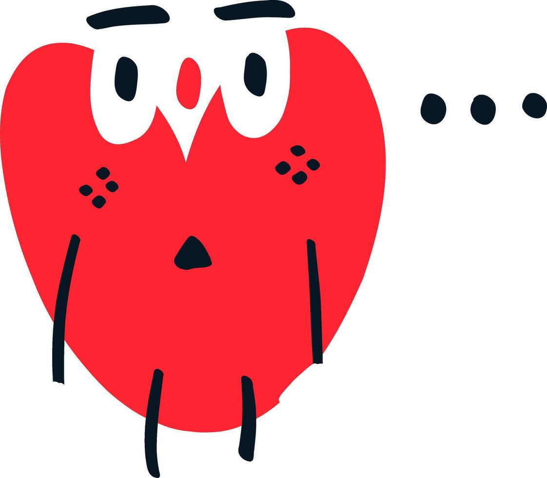 Sad Love Mascot Expression Sticker vector
