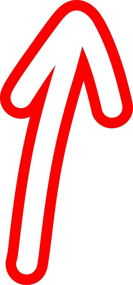 Hand Drawn Arrow In Red Outline Form vector
